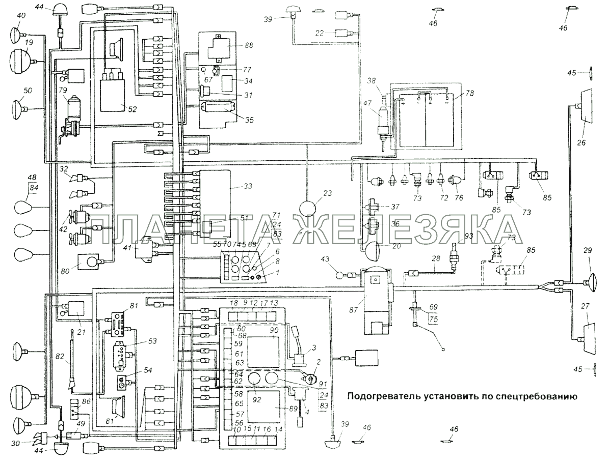 Схема электрооборудования МАЗ-54326
